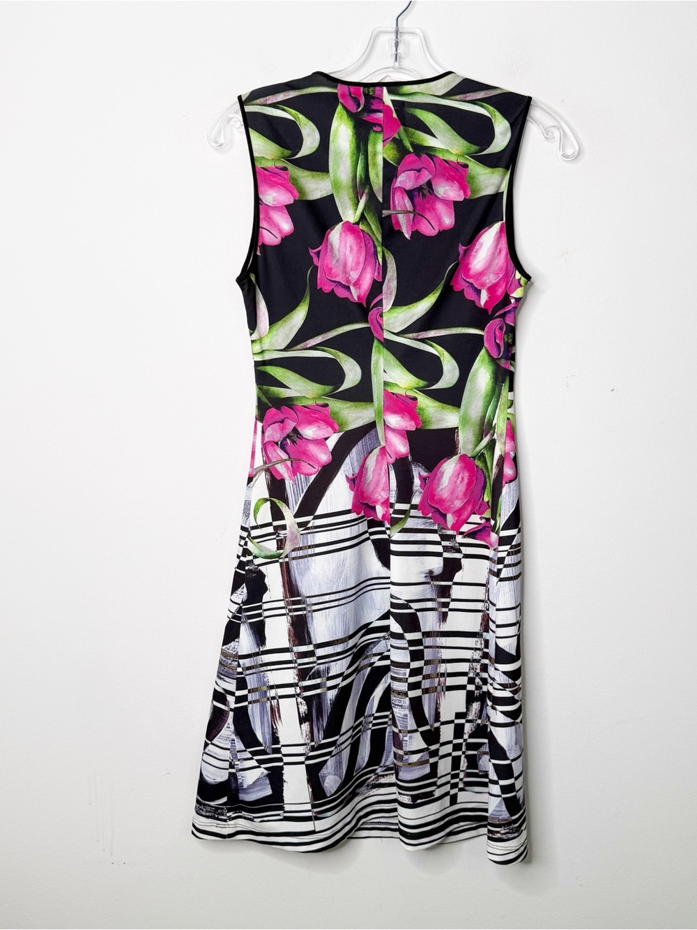 CLOVER CANYON | Dancing Tulips Floral and Geometric Print Shift Dress Sz. Small - Picture 4 of 4
